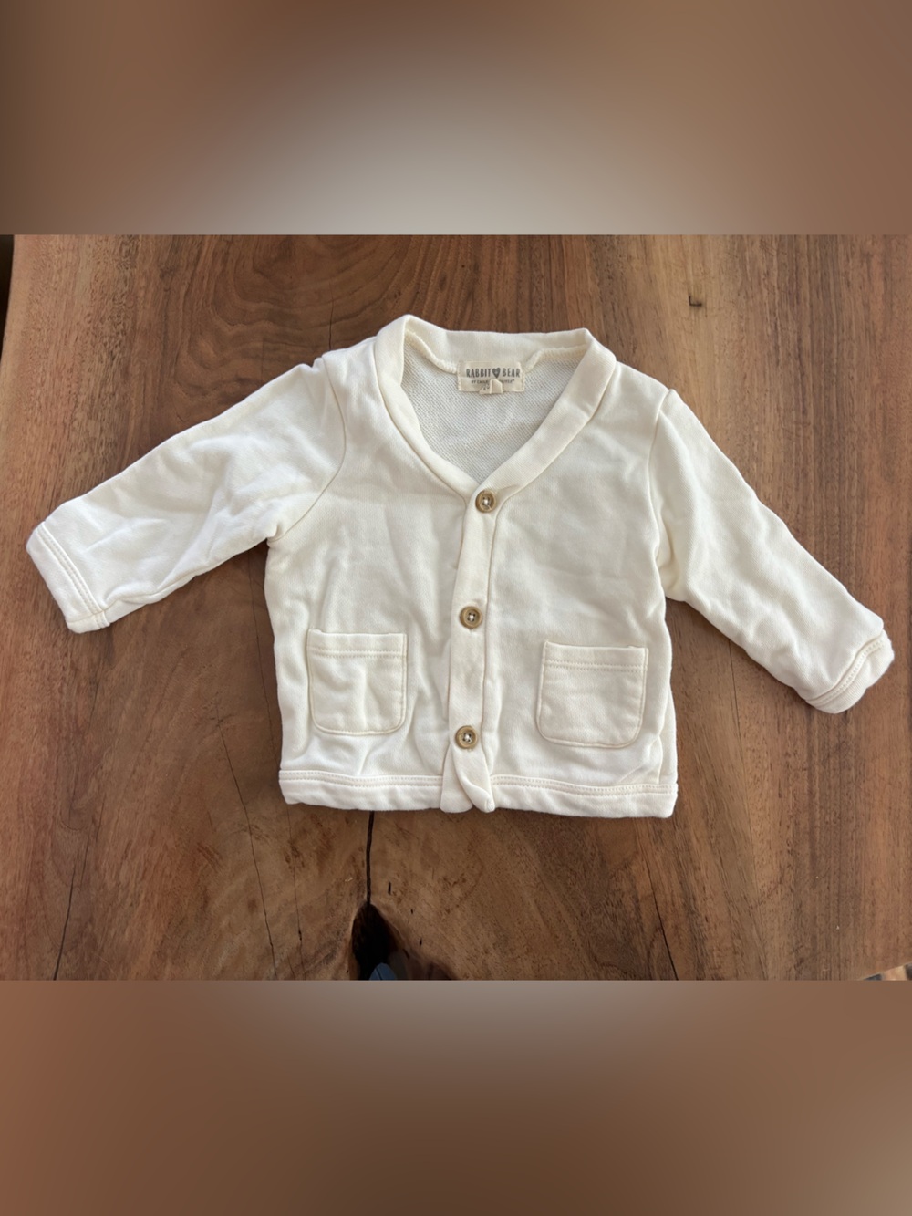 Cream Baby Cardigan with Front Pockets